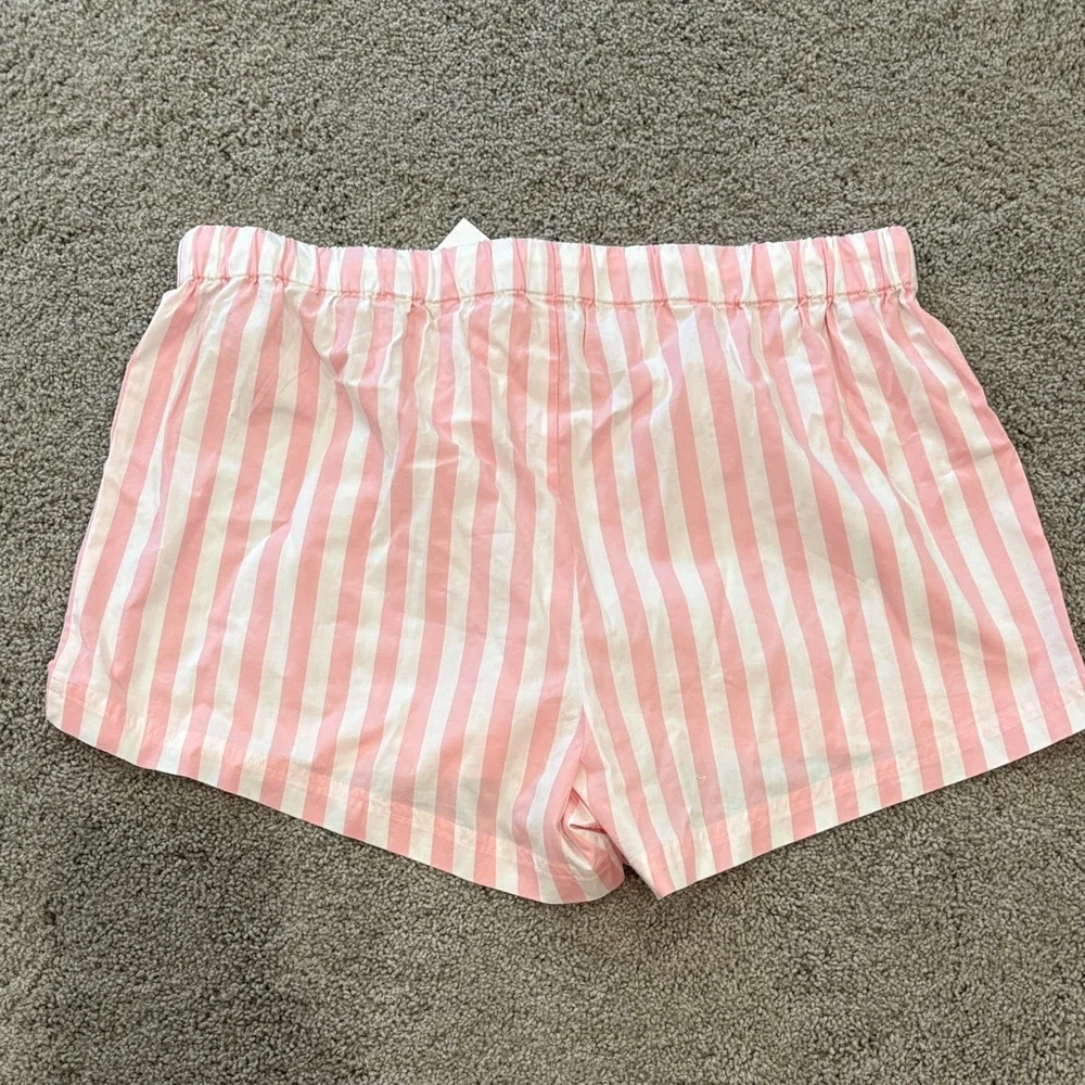 J. Crew Pink and White Striped Pajama Shorts - Picture 3 of 3